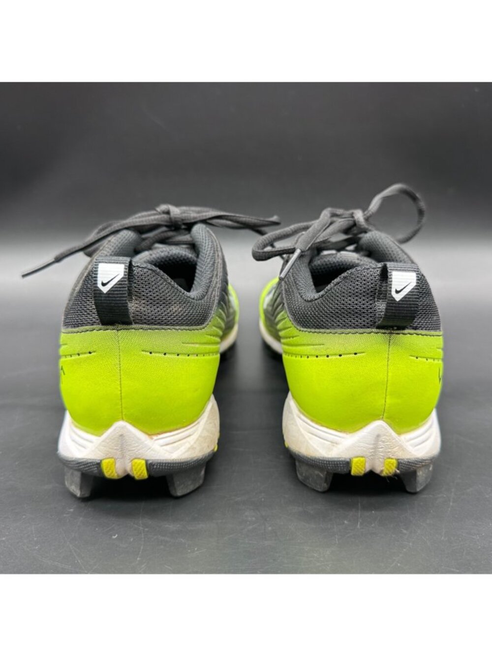 Nike Vapor Baseball Cleats Black Neon Yellow Size 5Y Youth Sports Turf Shoes - Picture 5 of 14